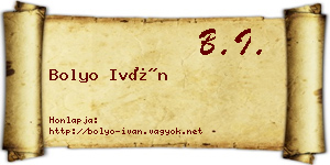 Bolyo Iván névjegykártya